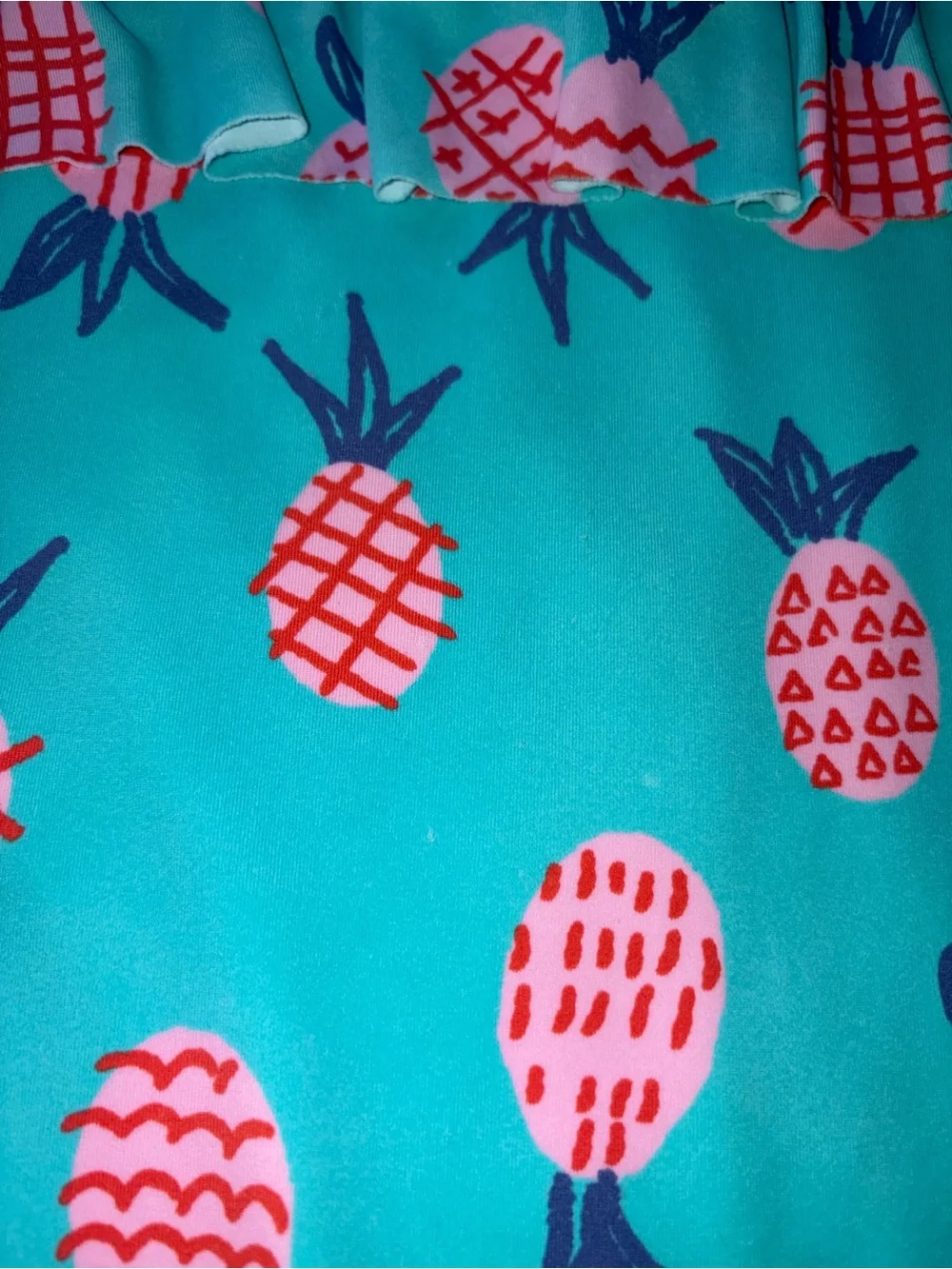 Hanna Andersson Girls 8 Sweet Pineapple Ruffle One Piece Swimsuit Recycled